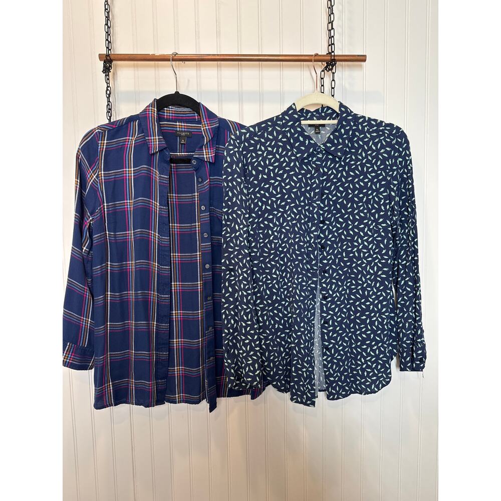 Talbots Womens Long Sleeve Casual Classic Button Down Bundle Size Petite M